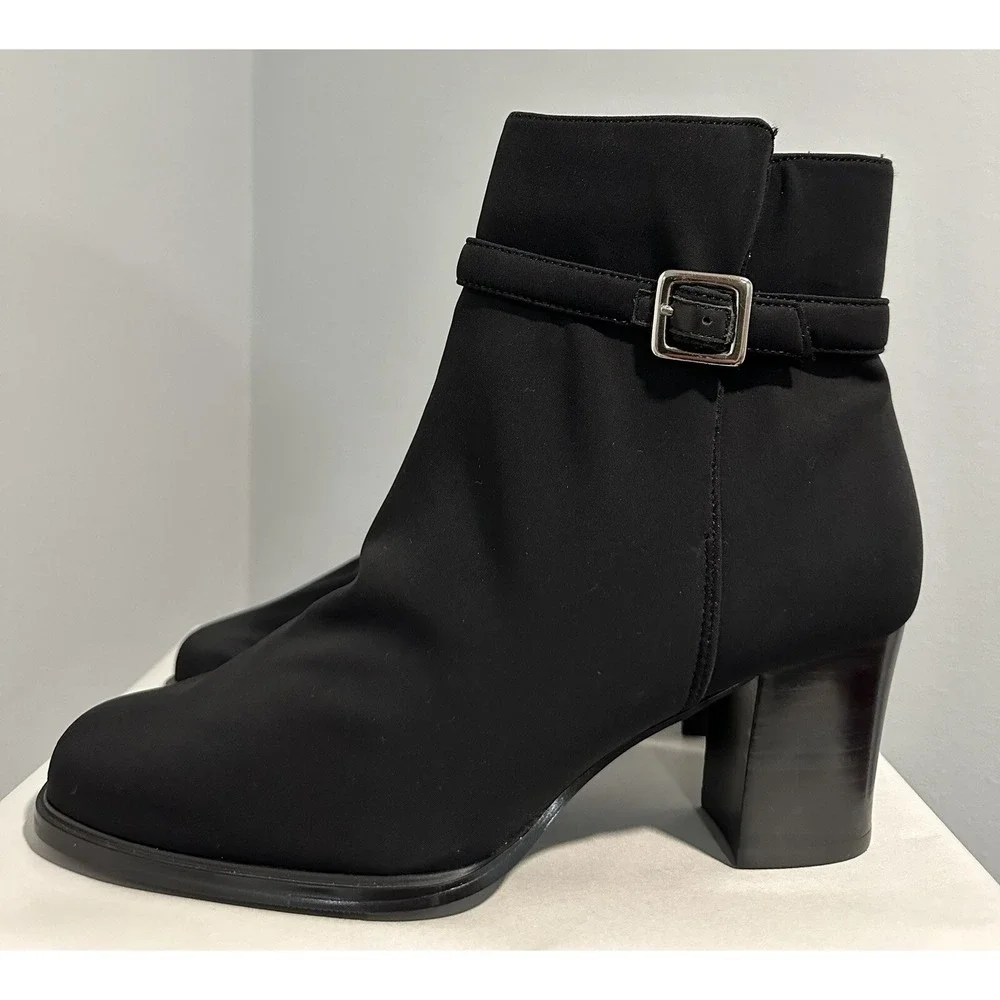 Karen Scott Boots Womens Size 7.5 Black Riser Side Zip Block Heel Bootie New